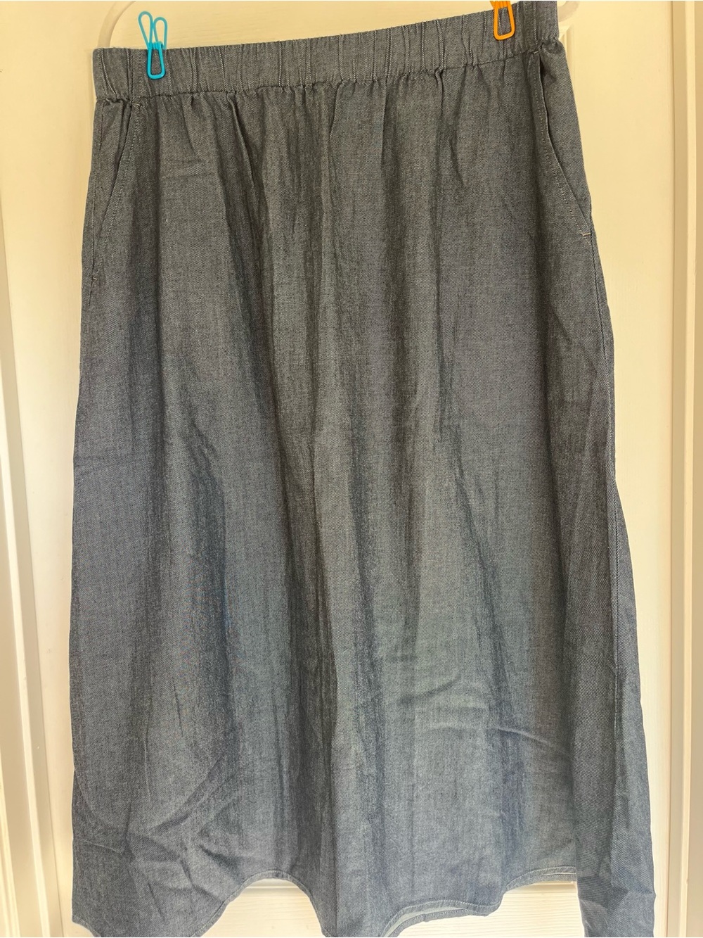 Eileen Fisher Chambray Midi Skirt - Picture 7 of 11